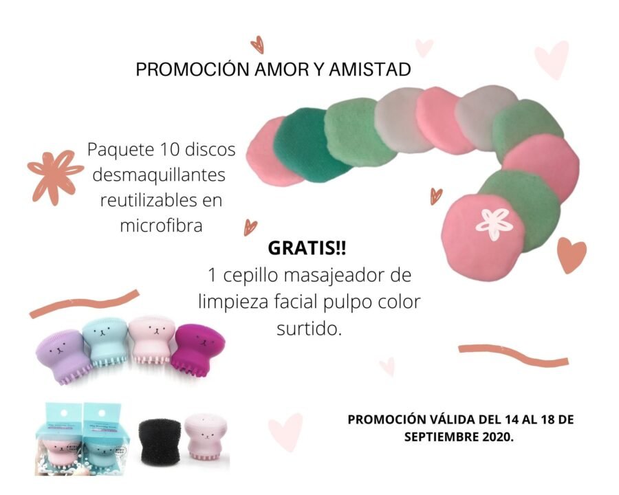 10 Discos desmaquillantes + GRATIS Pulpo Masajeador